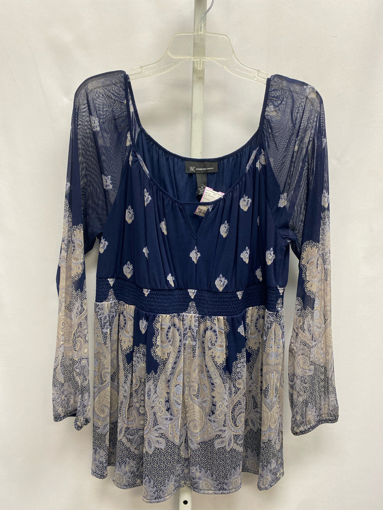 Inc Size XL Blue/Gray Long Sleeve Top