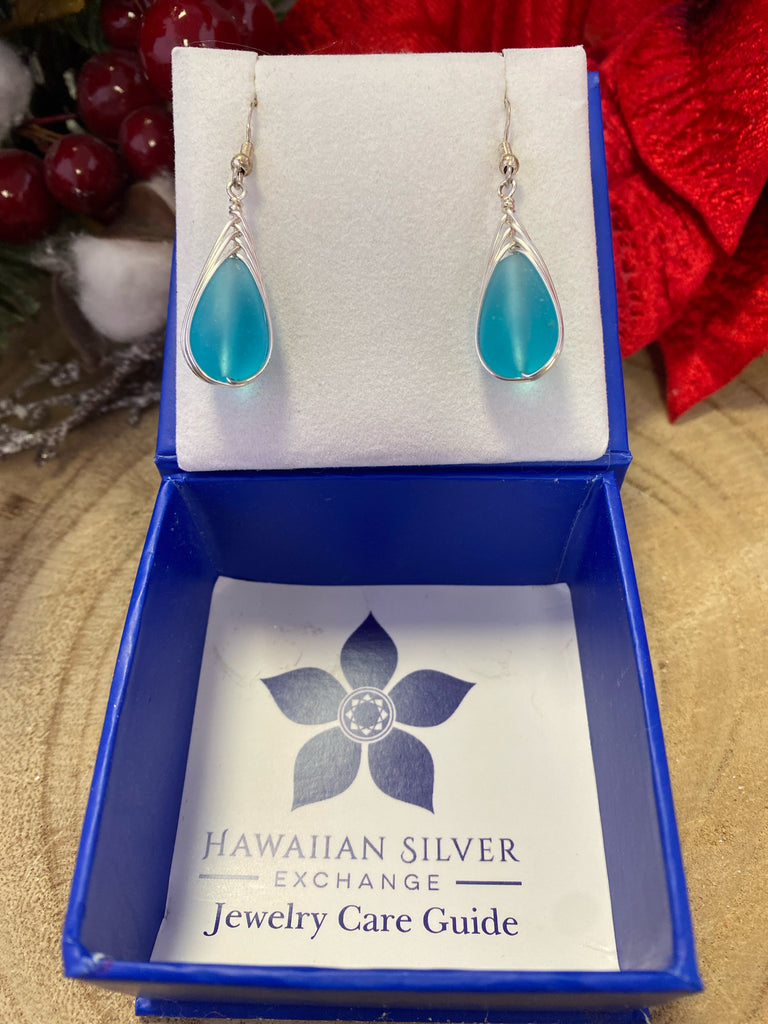 Blue Sterling Silver Earrings