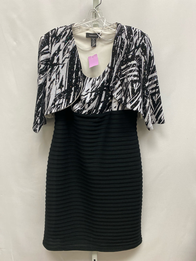 Size 12 R&M Richards Black/White Sleeveless Dress