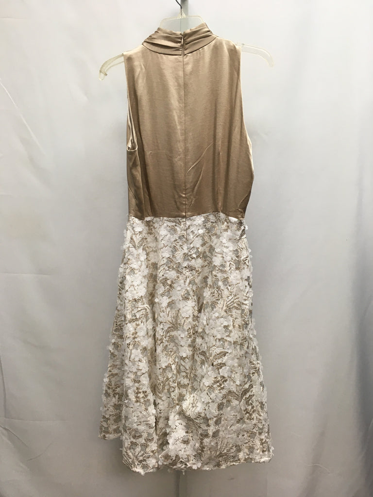 Size 10 WHBM Tan/White Sleeveless Dress