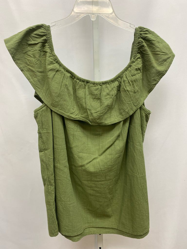 Style & Co. Size XLarge Army Green Sleeveless Top