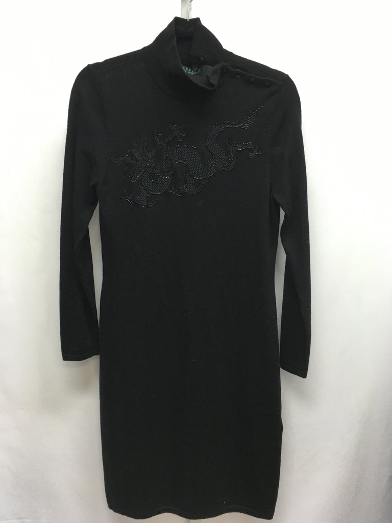 lauren Size Large Black Long Sleeve Dress