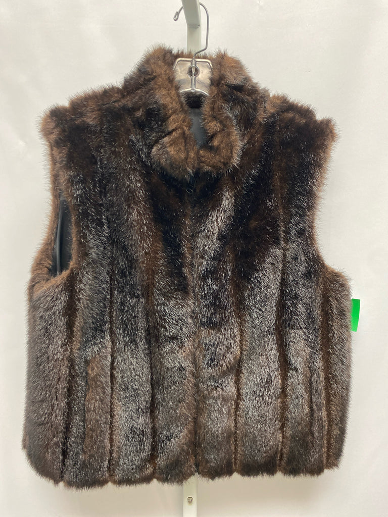Giacca Size Large Brown Faux Fur Vest/Outerwear