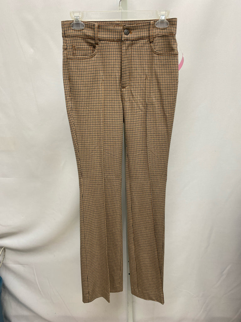 LOFT Size 0 Brown checked Pants