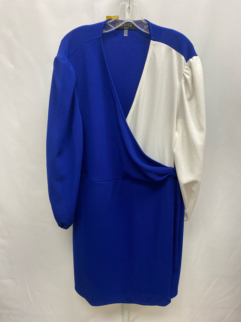 Kasper Size XXL Royal Blue Long Sleeve Dress