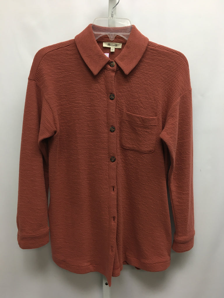 madewell Size XXS Rust Long Sleeve Top