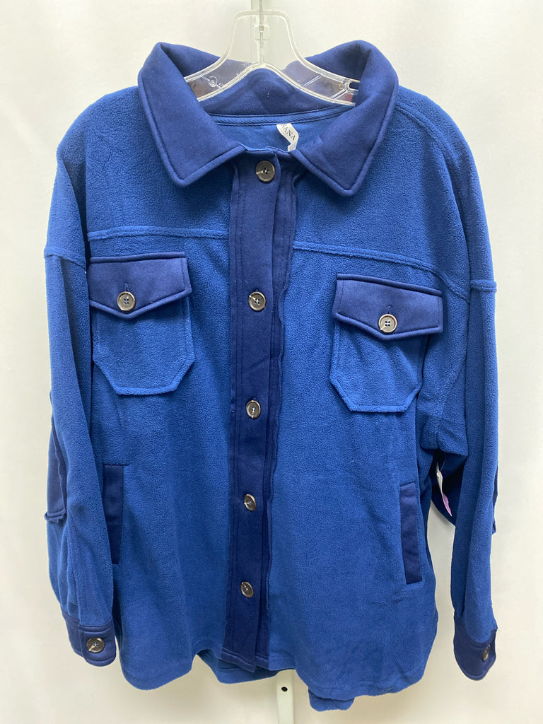 Zenana Size XL Blue Long Sleeve Top