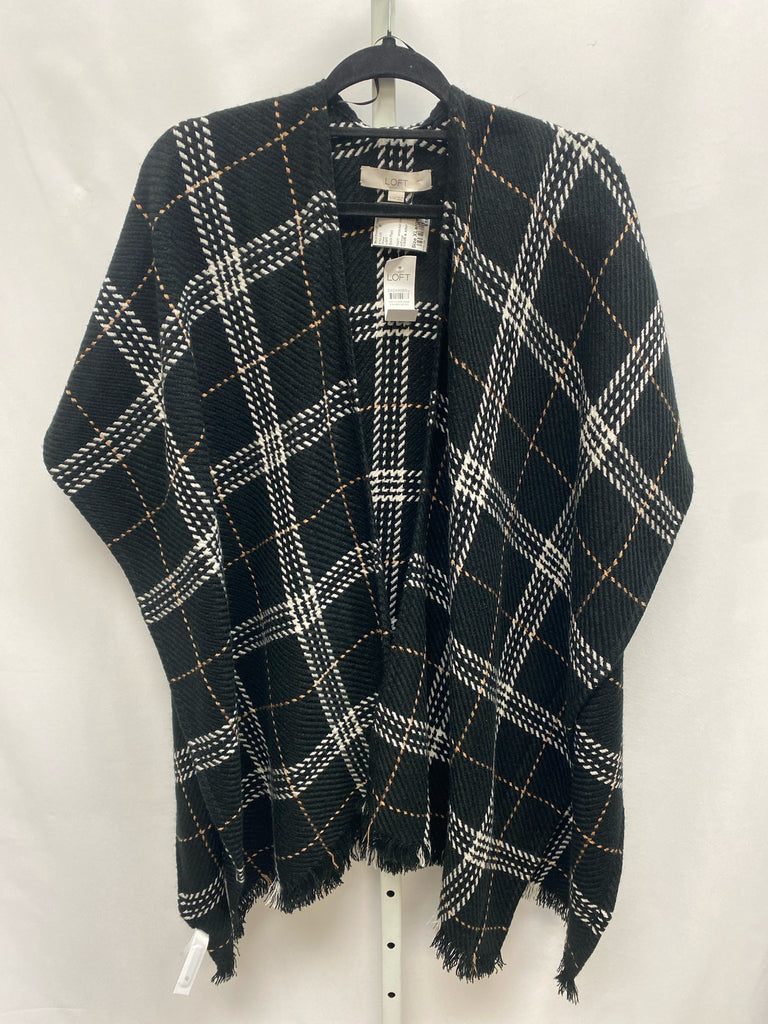 LOFT Black Plaid Shawl