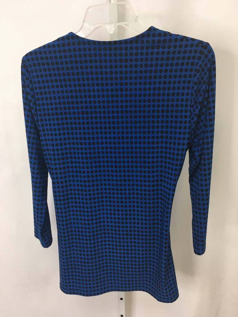 Anne Klein Size Medium Blue/Black Long Sleeve Top