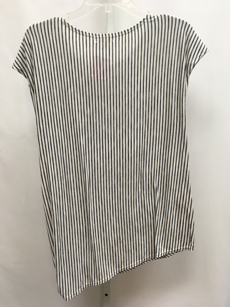 Max Studio Size Small White/Gray Short Sleeve Top