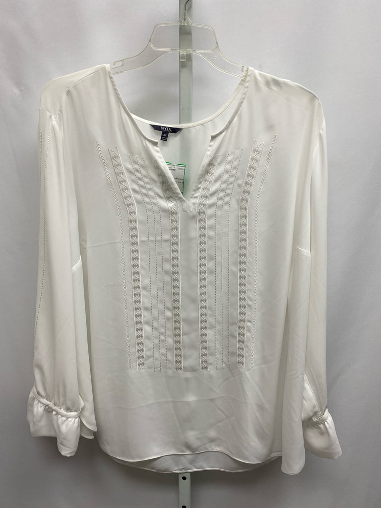 NYDJ Size 3X Cream Long Sleeve Top