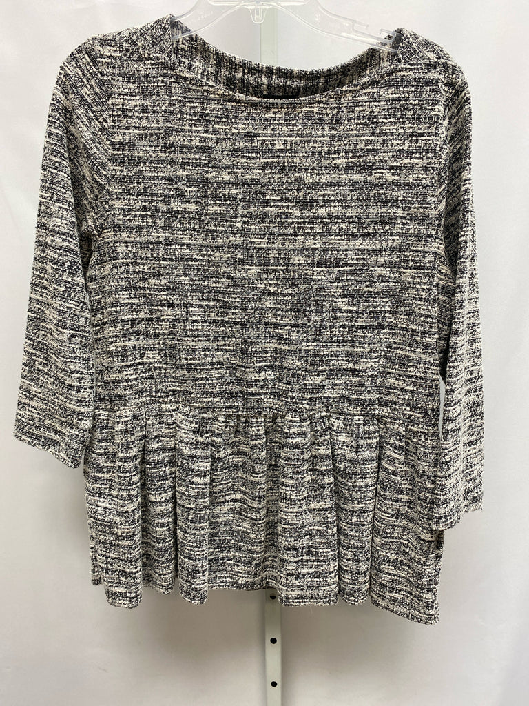 Bobeau Size XLarge Black/White Long Sleeve Top