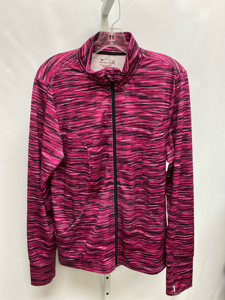 exertek Hot Pink Stripe Athletic Jacket