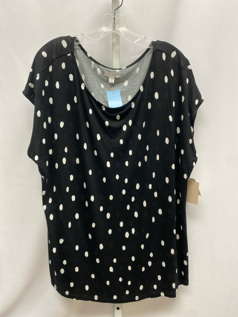 14th & Union Size 2X Black Dot Short Sleeve Top