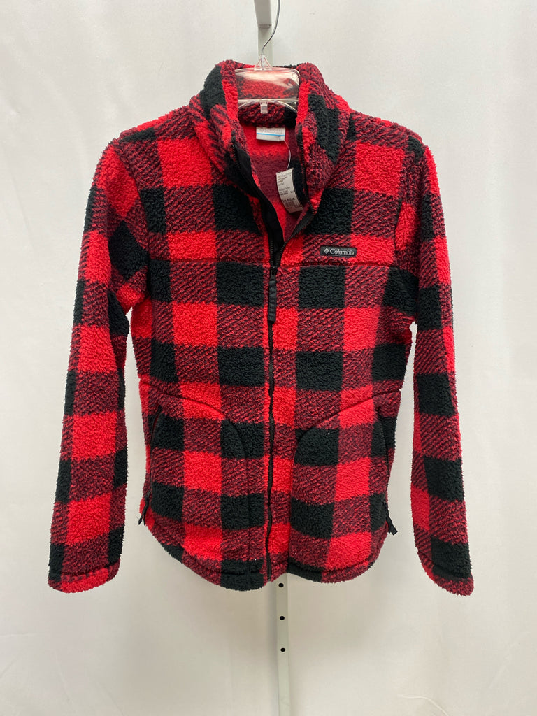 Columbia Size Medium Red Plaid Jacket/Outerwear