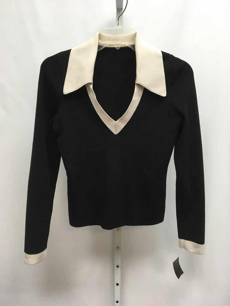 Size Small Black/Cream Long Sleeve Top