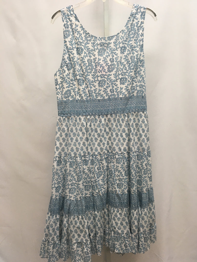Size 14 Jones New York Blue/White Sleeveless Dress