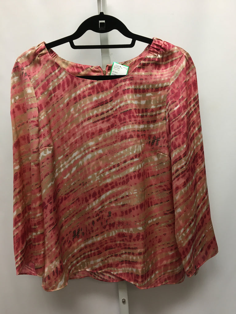 Anne Klein Size Medium Pink Print 3/4 Sleeve Top