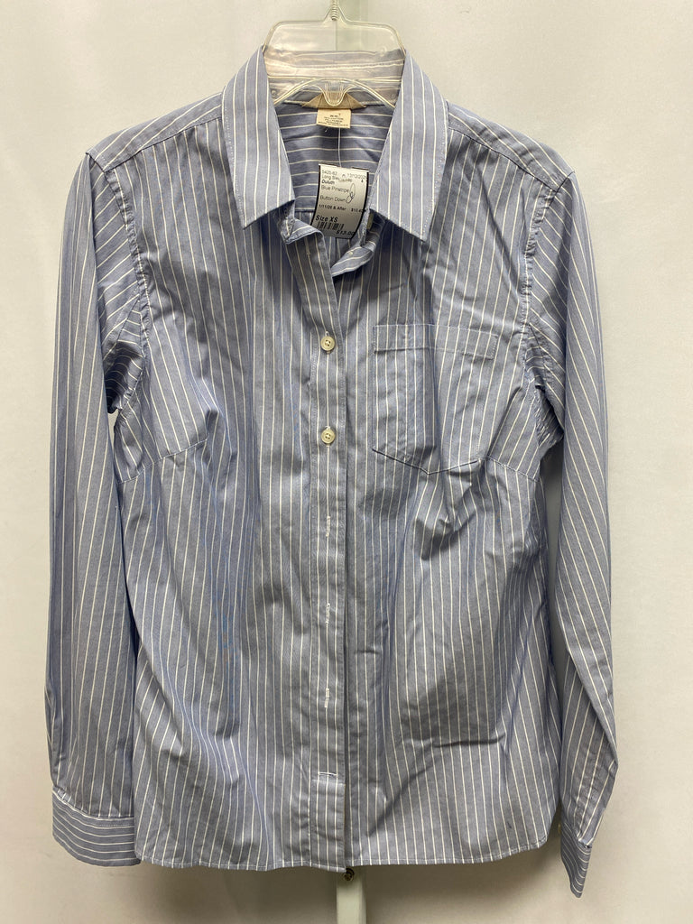 Duluth Size XS Blue Pinstripe Long Sleeve Top