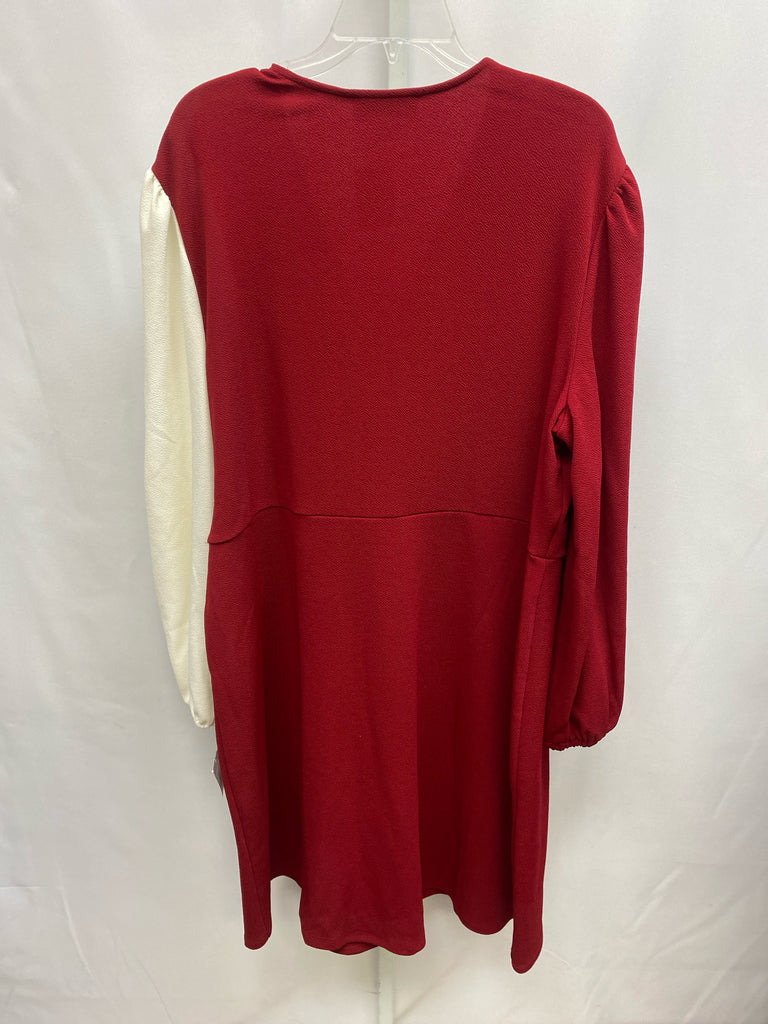 Kasper Size XXL Red Long Sleeve Dress