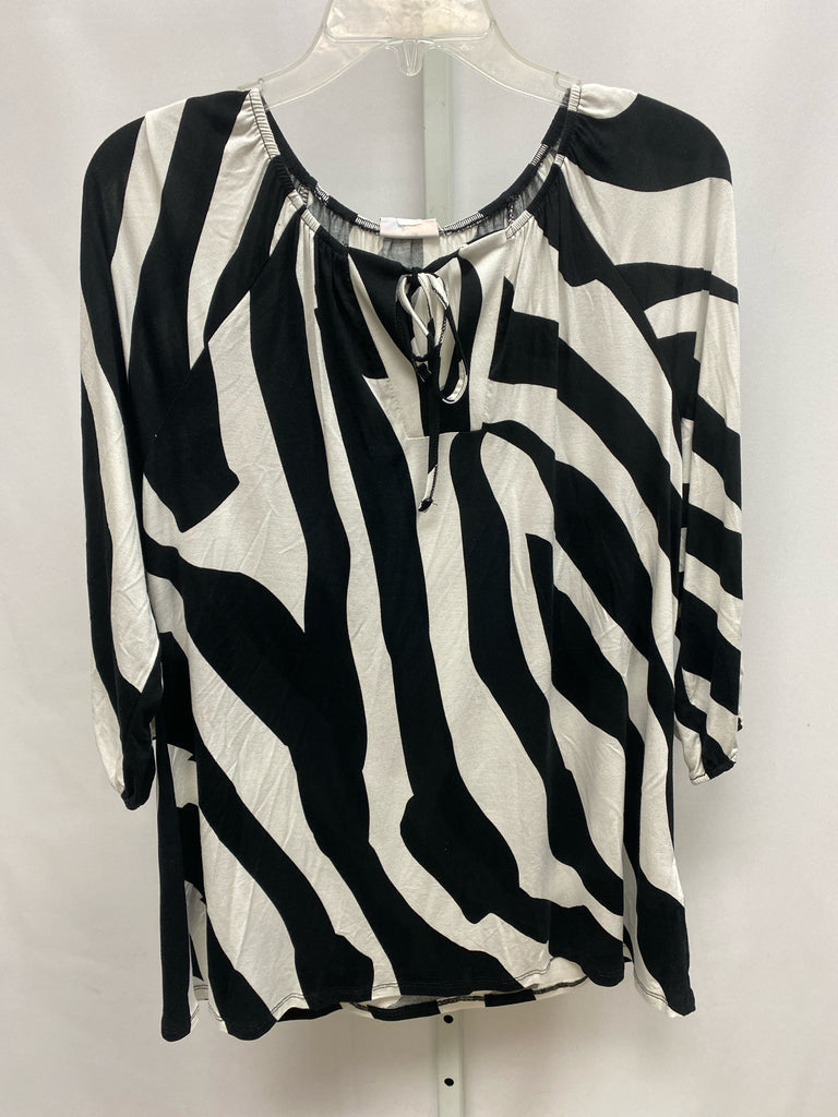 LuLaRoe Size Medium White/Black 3/4 Sleeve Tunic