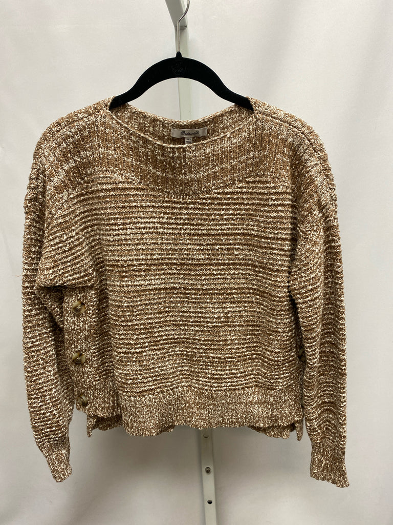 madewell Size XXS Brown/White Long Sleeve Sweater