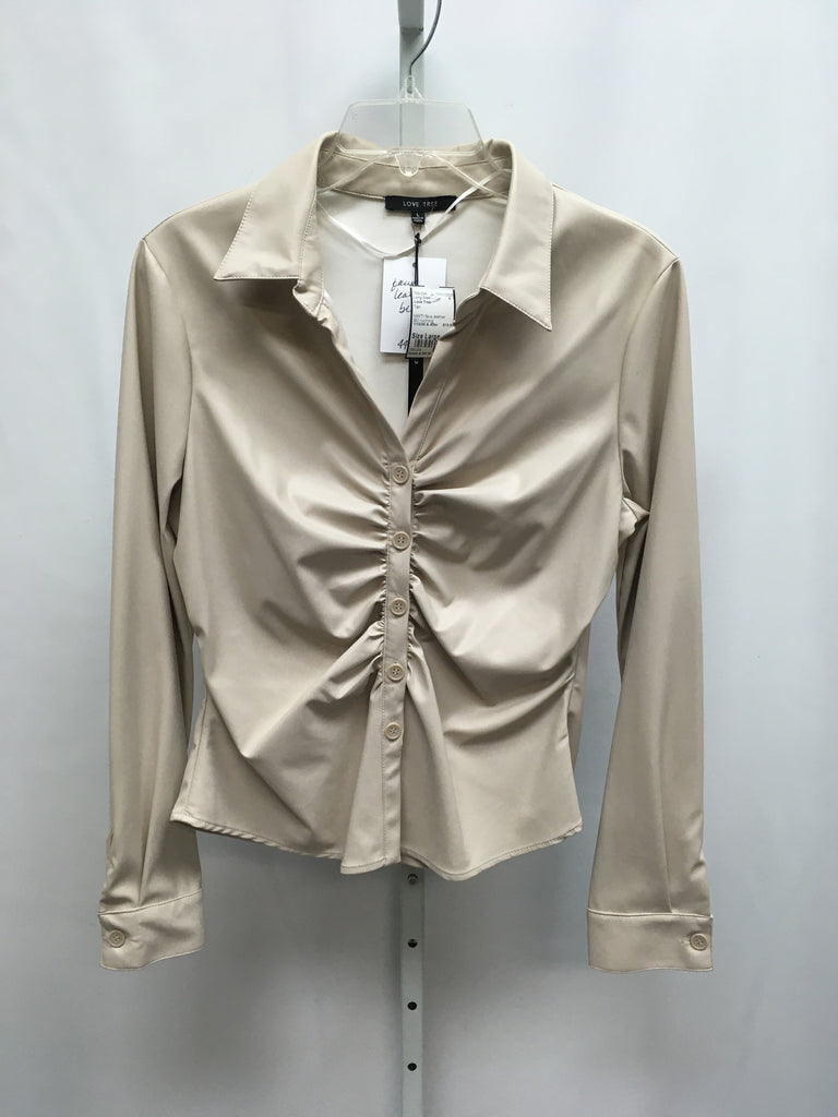 Love Tree Size Large Tan Long Sleeve Top