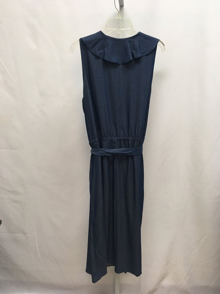 London Times Size 16 Blue Sleeveless Dress