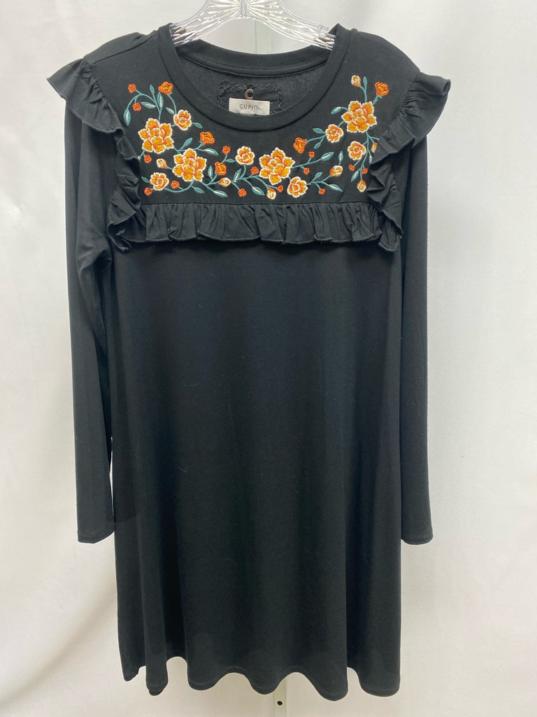 Size Medium Cupio Black Floral Long Sleeve Dress