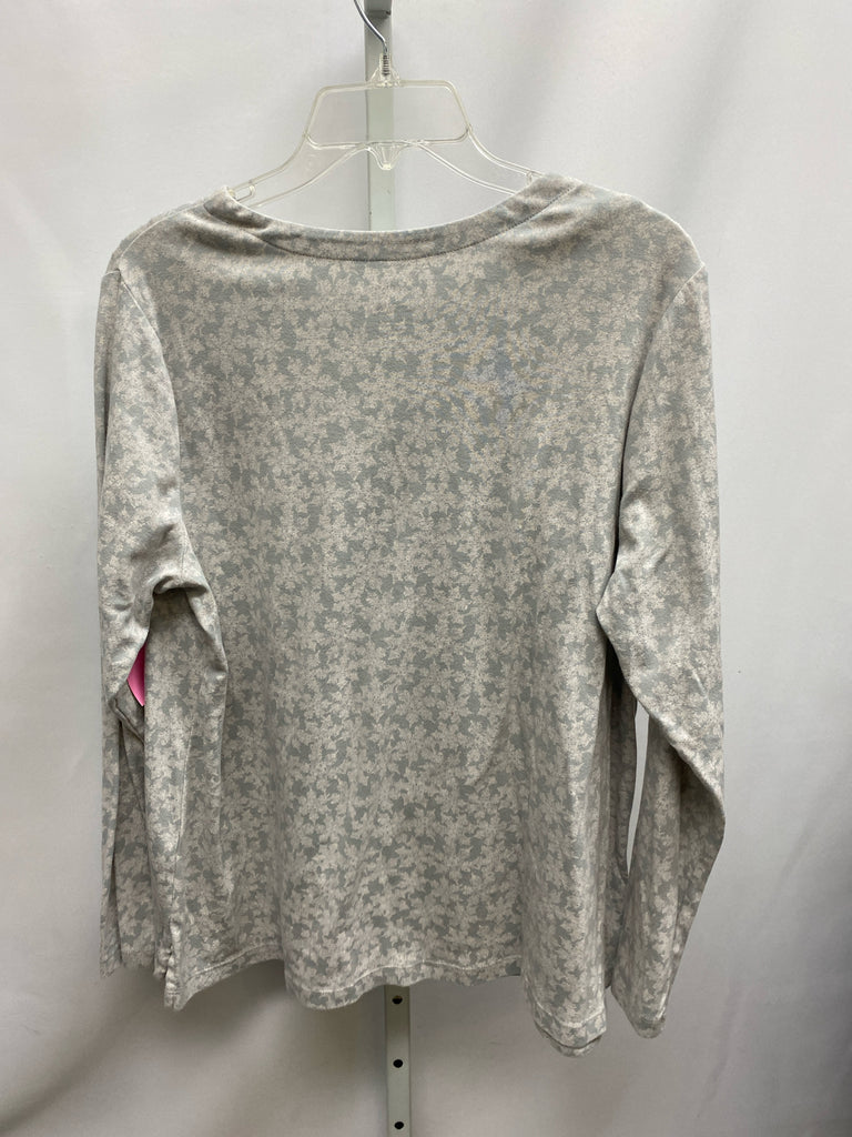 J.Jill Size XLarge Blue Floral Long Sleeve Top