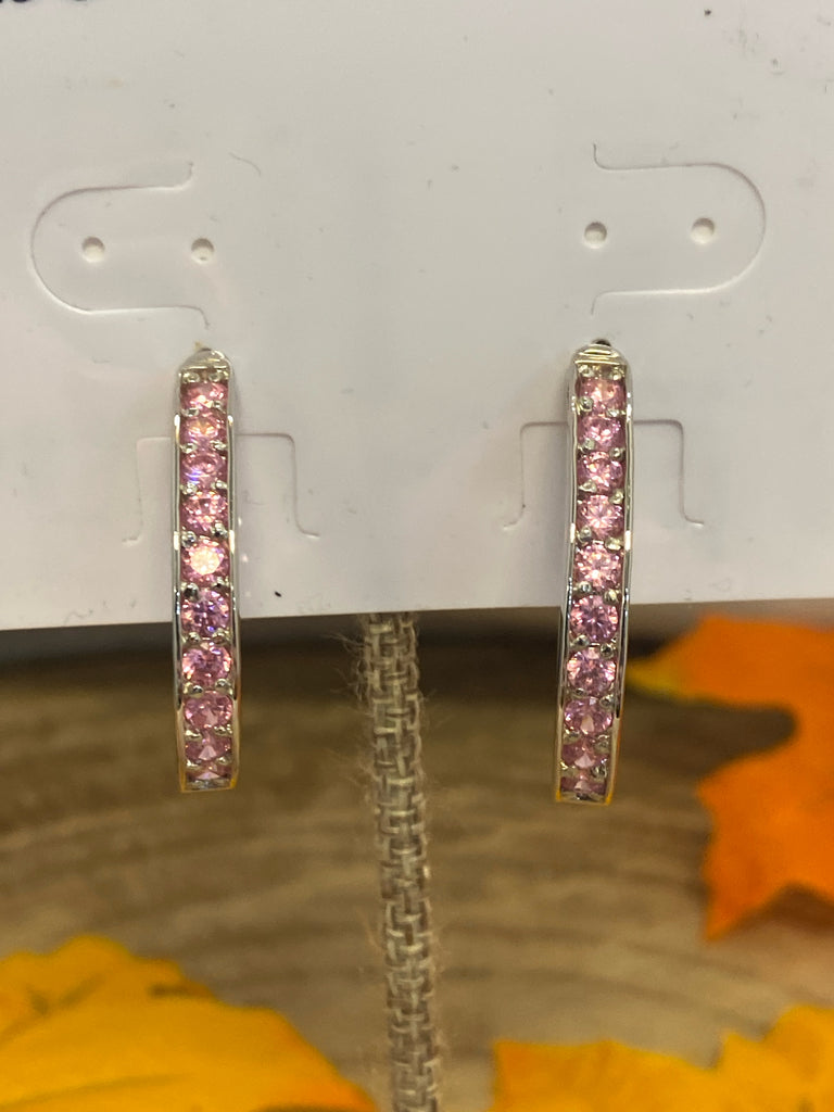 Pink Sterling Silver Earrings