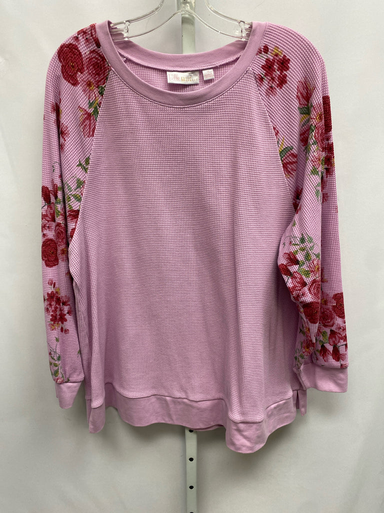 belle Size 1X Lavender Long Sleeve Top