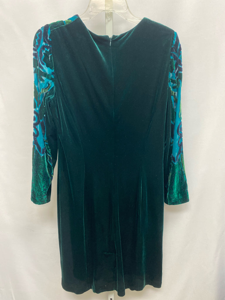 Size Large Alexia Admor Teal Print Long Sleeve Dress