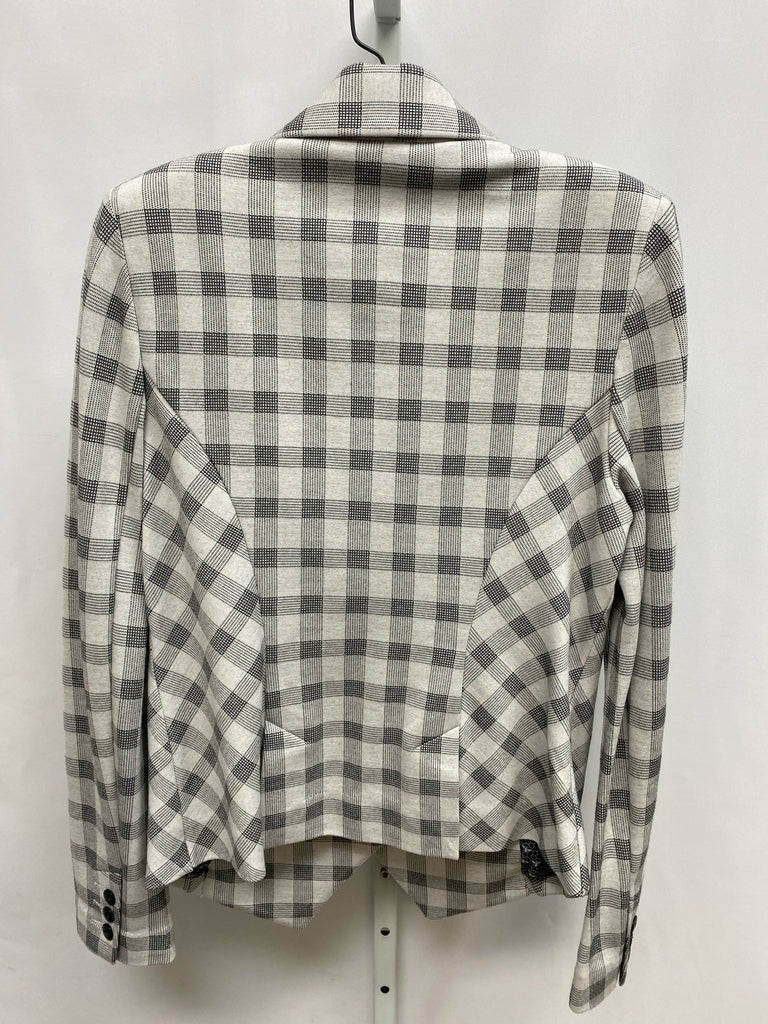 Cabi Size 8 Gray Plaid Jacket/Top