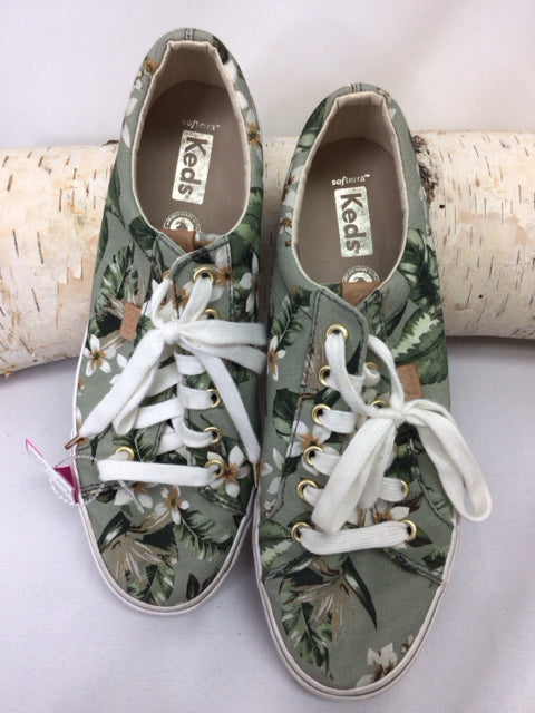 Keds Size 9 Green Print Sneakers