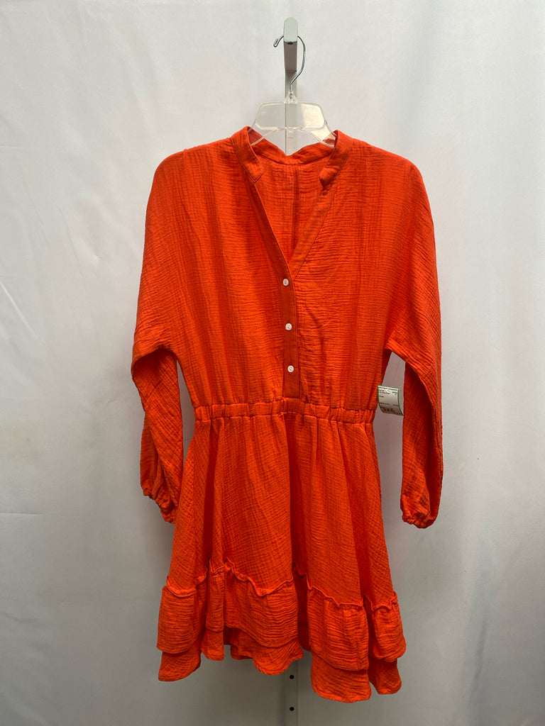 Size Large Orange Long Sleeve Dress