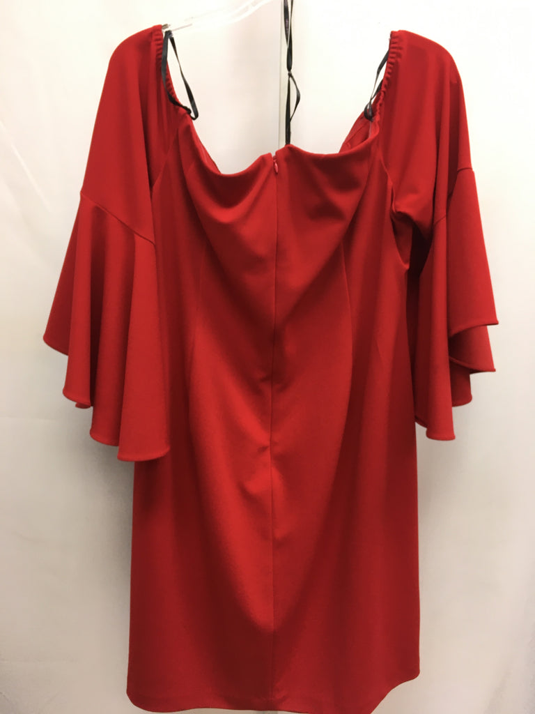 Size 24 Calvin Klein Red 3/4 Sleeve Dress