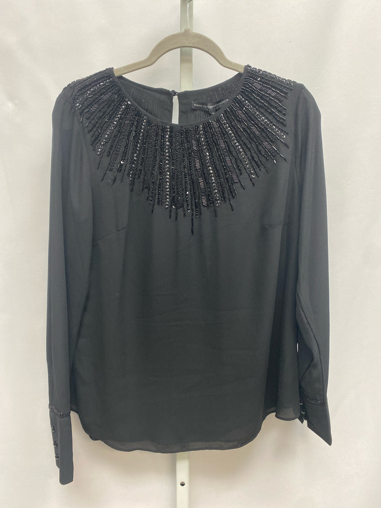 WHBM Size 12 Black Long Sleeve Top