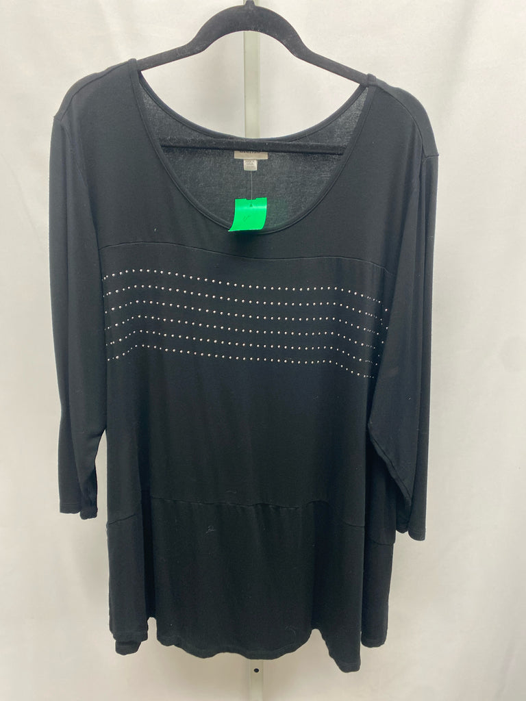 Avenue Size 22/24 Black 3/4 Sleeve Top