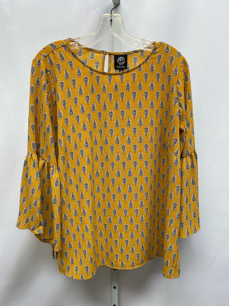 Bobeau Size Medium Mustard Long Sleeve Top