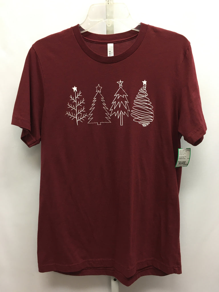 Canvas Size Large Burgundy Short Sleeve Top