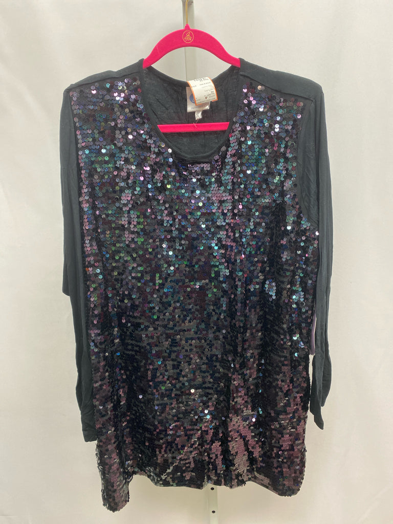 DG2 Size 3X black & bling Long Sleeve Top