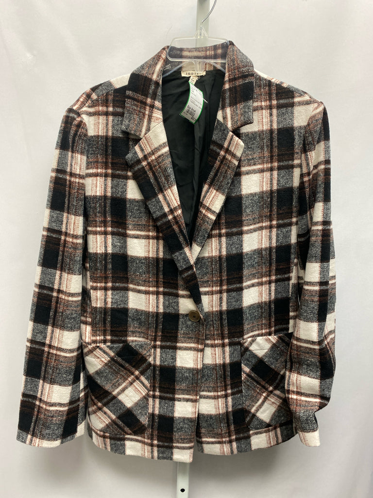 Jodifl Size Small Black Plaid Blazer