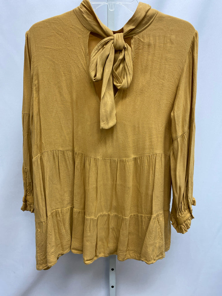 maeve Size Medium Mustard 3/4 Sleeve Top