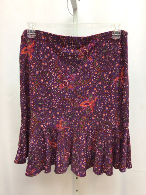 Size Large Chaps Purple Floral Skirt