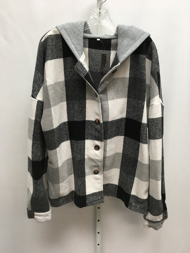 Size XL Gray Plaid Shacket