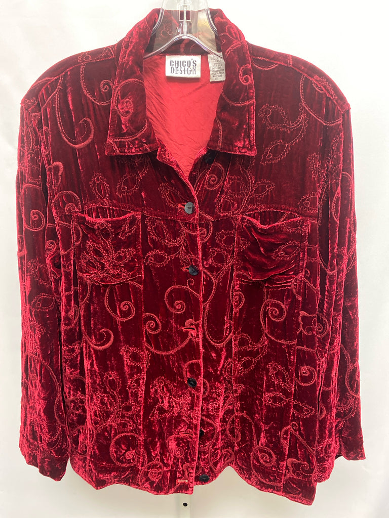 Chico's Size Chico's 1 (Medium) Burgundy Jacket/Top