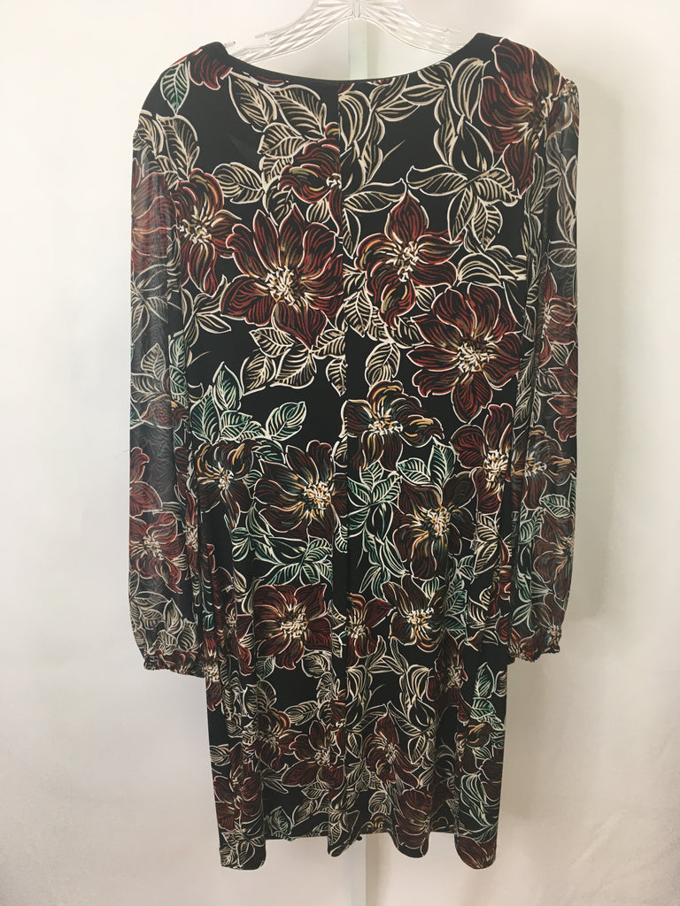 Size 10 Connected Black Floral Long Sleeve Dress
