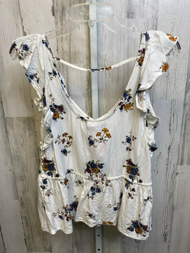abercrombie & fitch White Floral Junior Top