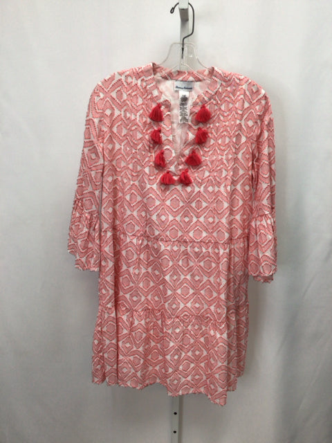 Size XS Tommy Bahama White/Pink 3/4 Sleeve Dress
